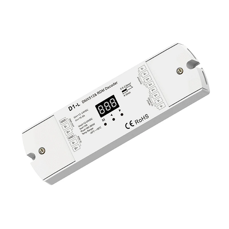 DMX512 Decoder D1-L 1 channel DMX512 RDM Decoder DMX Receiver LED Dimmers with Digital Display controller Stage lighting program