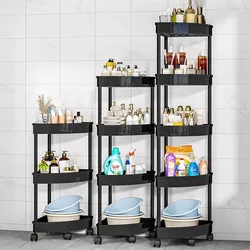 Bathroom Storage Rack with Wheels Floor-standing Corner Shelf Multi Layer Mobile Shelf Organizer Gap Bathroom Shelf Rolling Cart