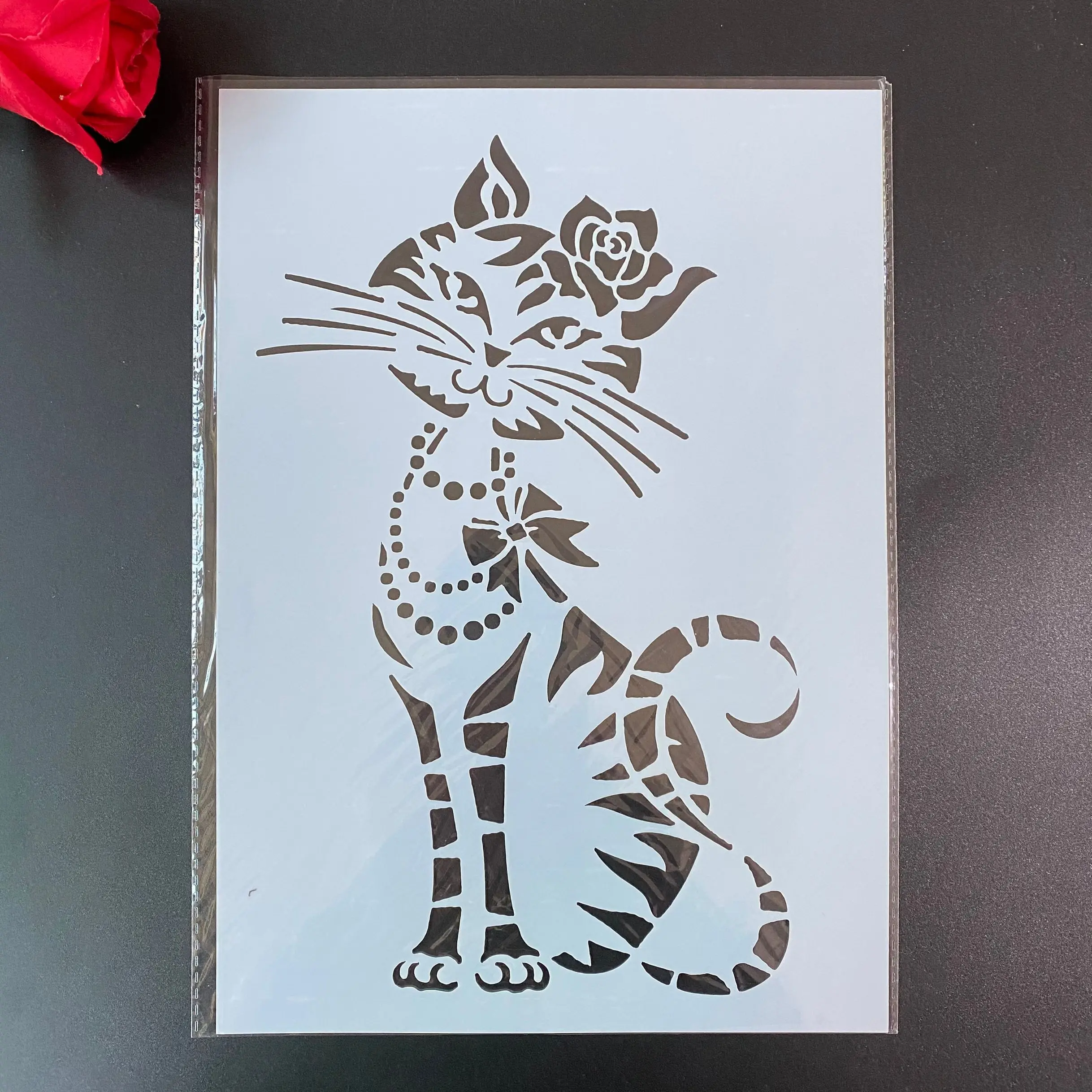 

DIY Stencils Wall Painting Scrapbook Coloring Embossing Album Decorative Paper Card Template A4 29 * 21cm Animal cat Mandala