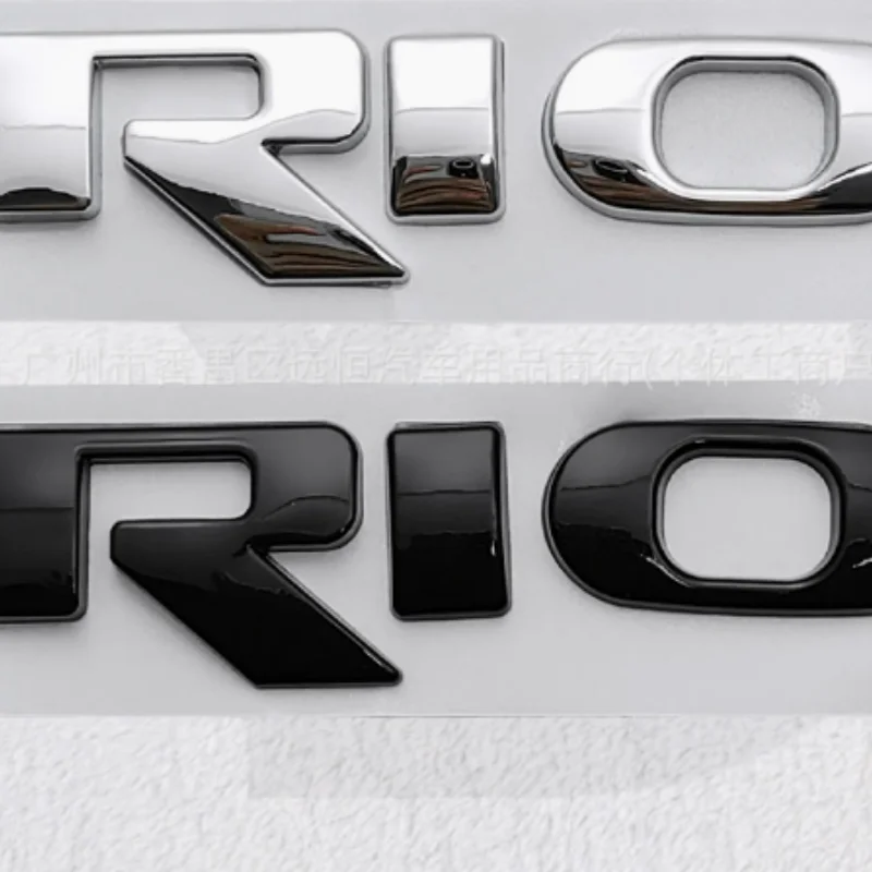 

Suitable for Kia Ruio RIO logo hood modification, front logo, rear trunk English car sticker, metal letter sticker