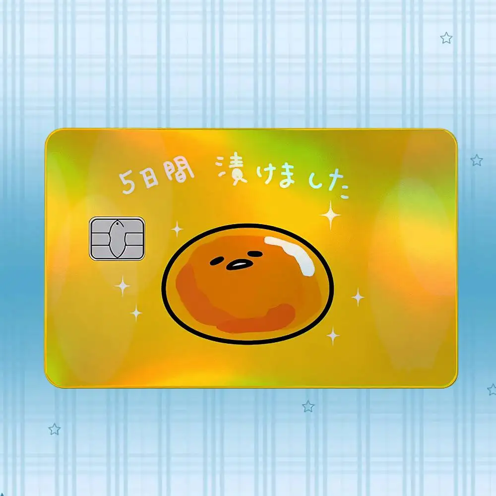 G-Gudetama Laser-Hologramm-Karten-Skin-Aufkleber für Kredit- und Debitkarten – 4 Stück/Set, wasserfester, kratzfester Schutz – Detail 17