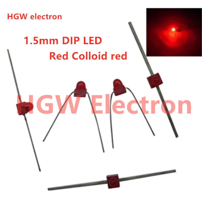 100pcs 1.5mm Mini Rood Red green yellow blue and white light, The highlighted 1.8mm Small butterfly LED light-emitting diodes,