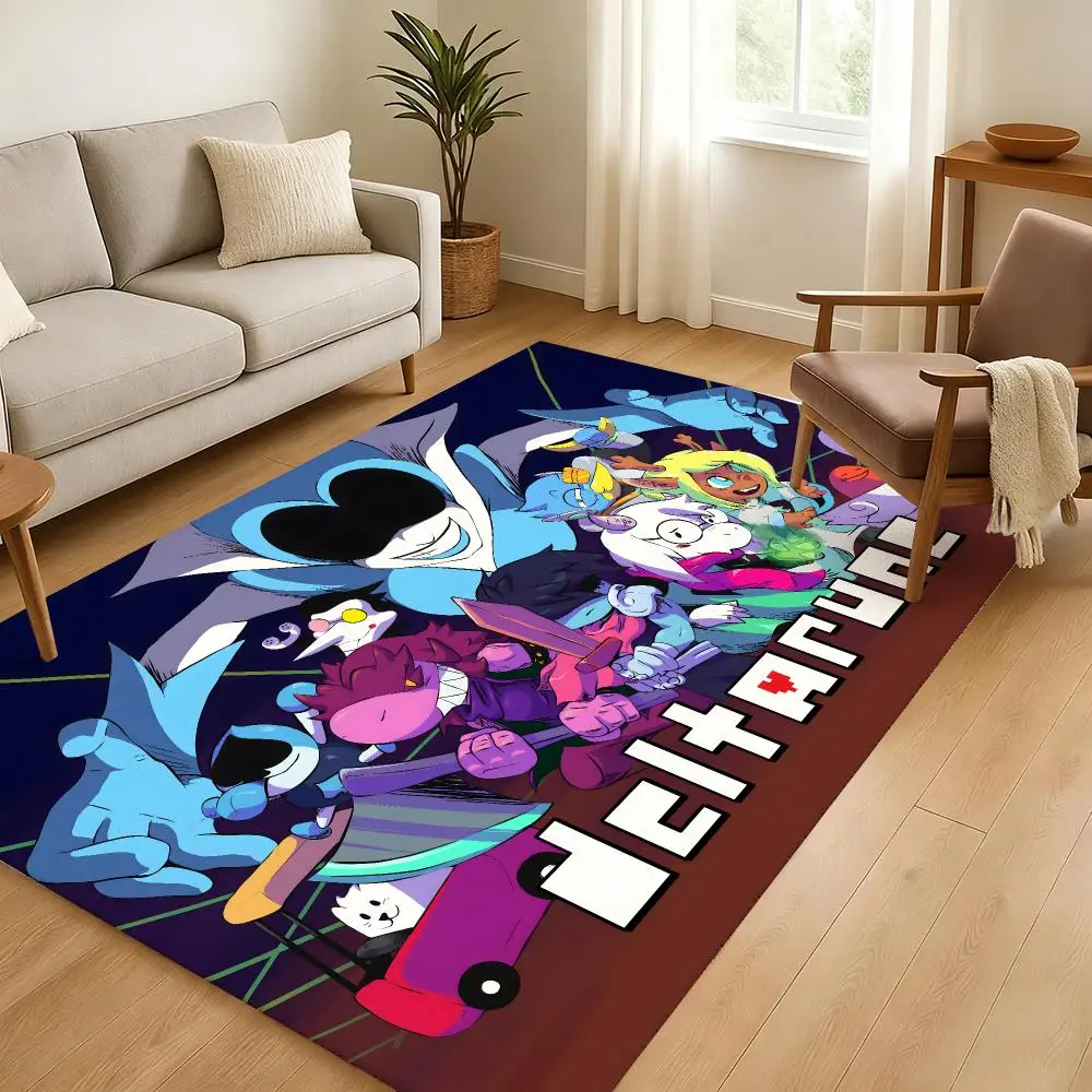 D-DeltarunE-e game Floor Mat Soft Thickened Absorbent Non-Slip Bedroom Living Room Door Mat Home Decor Flannel Rugs