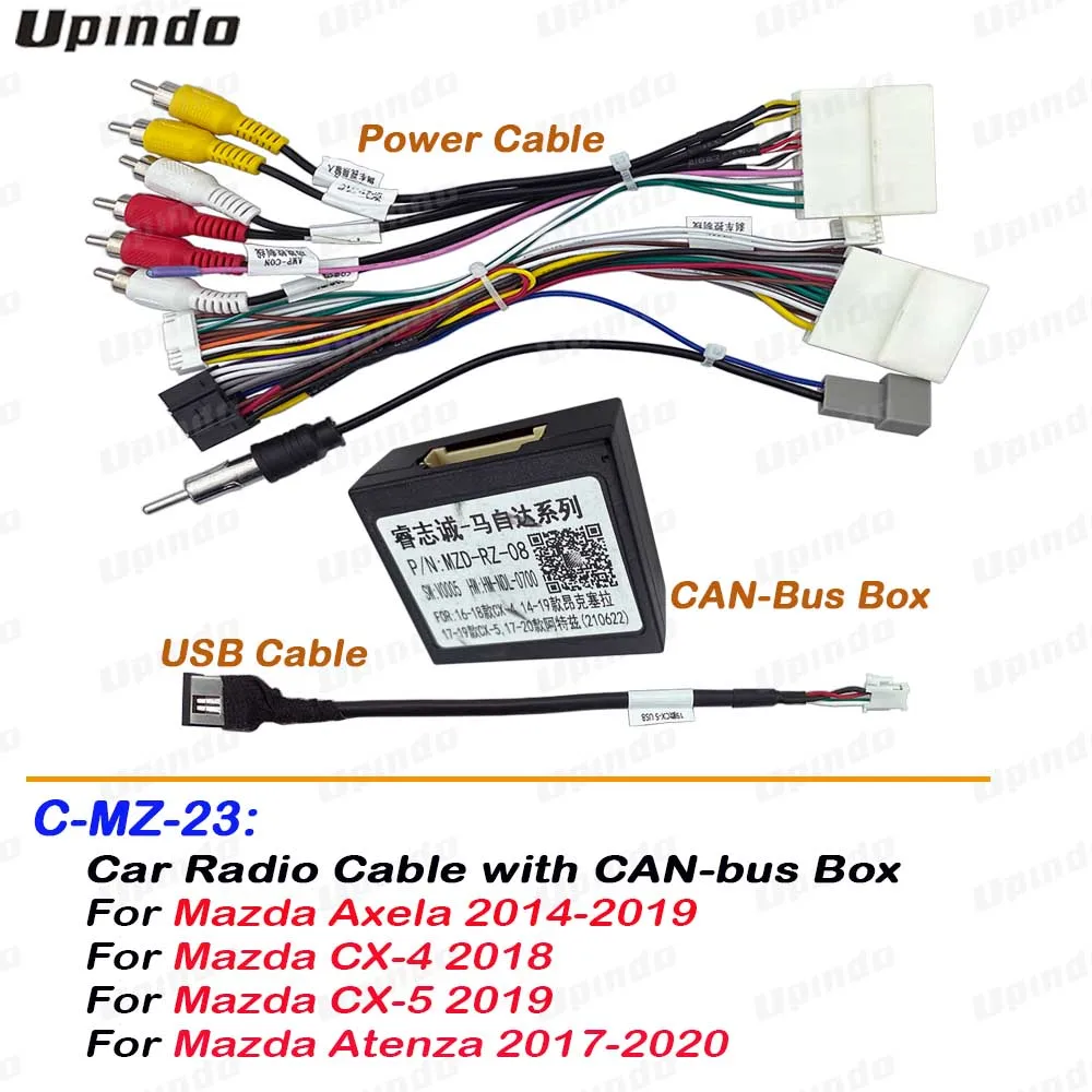 

Car Radio Cable CAN-Bus Box Adapter for Mazda Axela CX-4 CX-5 Atenza Wiring Harness Power Connector Socket