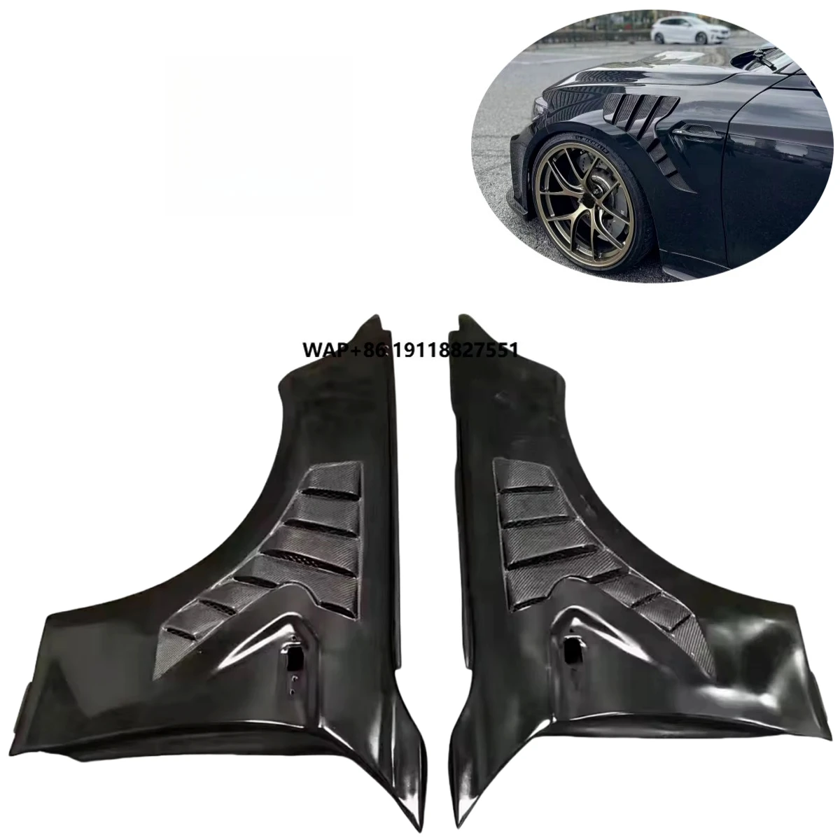 

100% Fitment V Style Carbon Fiber Fender for F87 M2 M2C Fenders Replacement Car Accessories