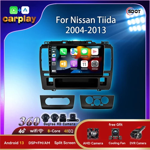 Autoradio Carplay Android Auto Bluetooth Radio de coche para Nissan Tiida 2004-2013 Multimedia vídeo automotriz coche reproducción de vídeo Radio