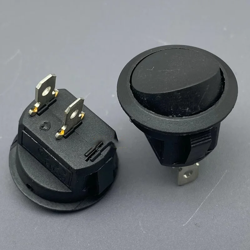 1~5pcs/lot High current 6A 250V circular boat-shaped switch with 2 pins 2 positions 20mm push-button switch KCD2