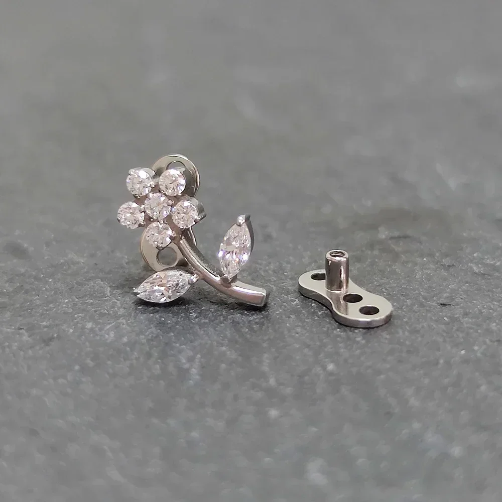 Titanium Helix Piercing Microdermal Studs, Dermal Anchor
