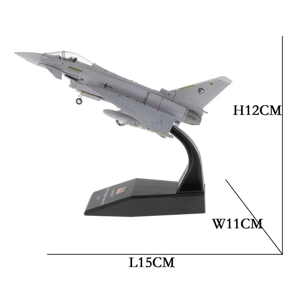 1/100 Scale EF2000 Eurofighter Typhoon Fighter Diecast Display Model with Stand