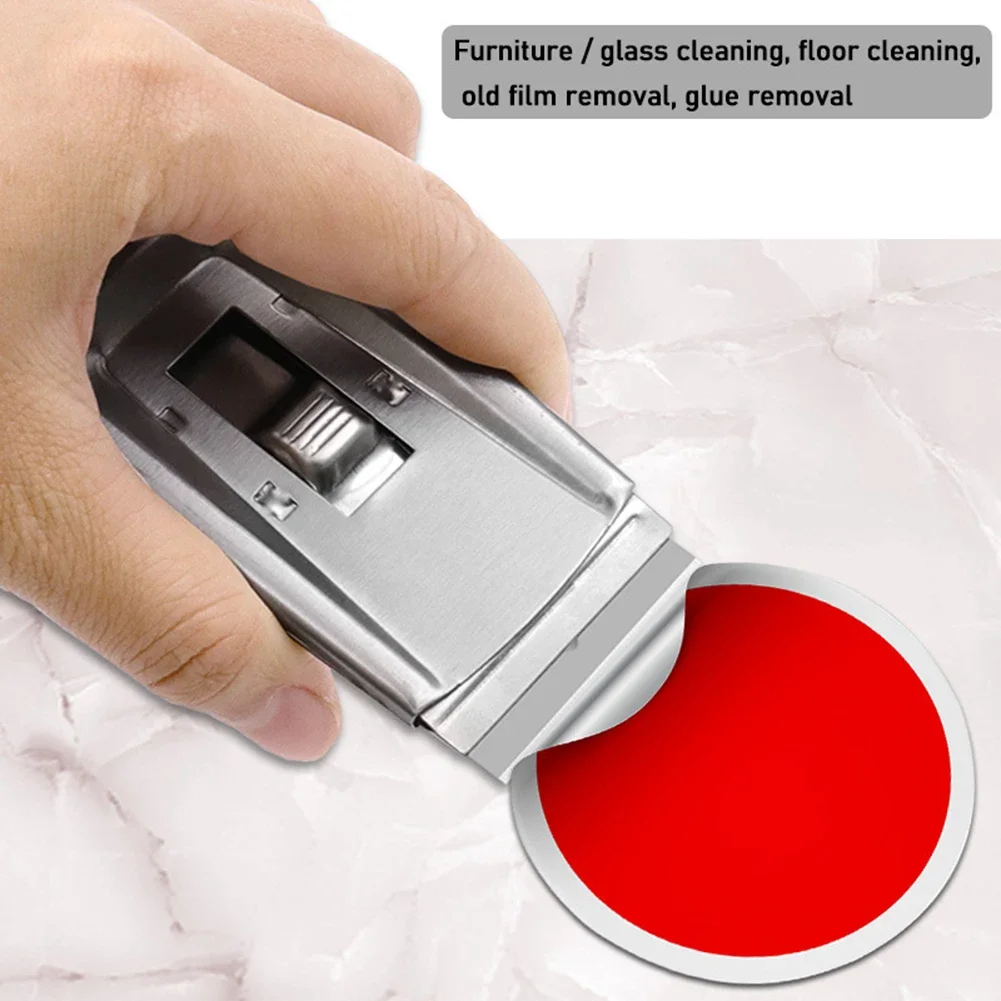 Imagem -02 - Espátula de Limpeza para Vidro Raspador de Cerâmica Removedor de Limpeza Lâminas de Aço Ferramenta de Limpeza com 10 Lâminas Fogão-ferramentas 11 Pcs
