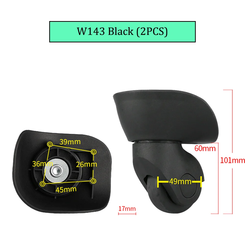 W143 Czarny Uniwersalny Walizka na kółkach Wymienne koło pasowe do bagażu Bezpieczne koło Slient Odporna na zużycie Gładka naprawa