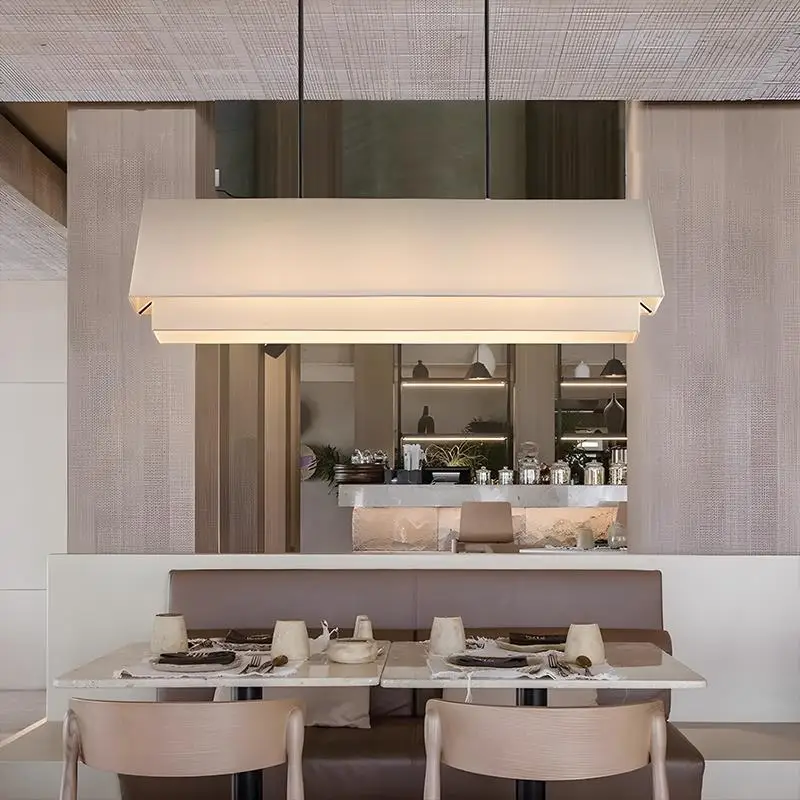 

Japanese chandelier restaurant bar designer creative simple hotel front desk zen tea room Shimadai fabric decorative lamp