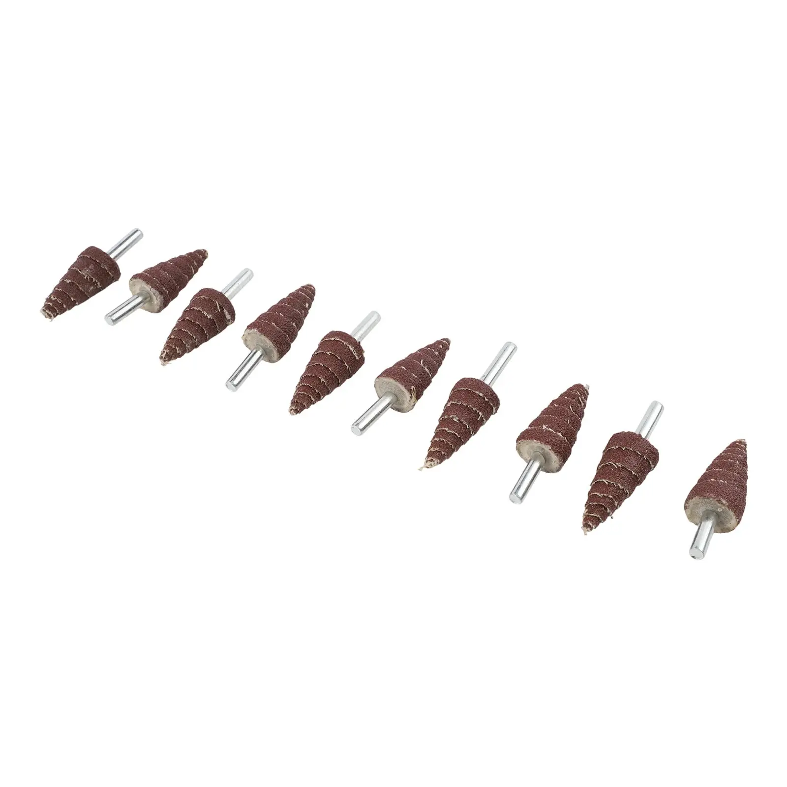 10PCS Sandpaper Tapered Cone Flap Wheel 6mm Shank for Rotary Tool Polishing and Finishing Metal Wood and Composite Surfaces