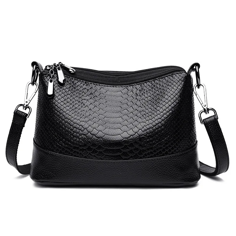 Simple Women Messenger Bags Female Crossbody Bag PU Leather Vintage Alligator Shoulder Bag Casual Travel Small Purse and Handbag