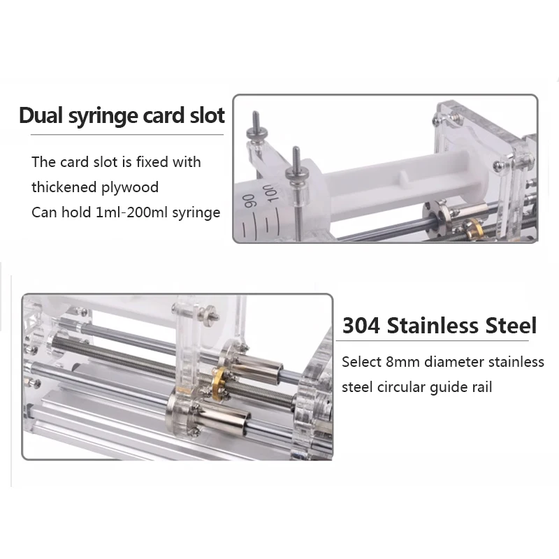 100~240V Laboratory Micro Syringe Pump Desktop Precision Electric Injection Pump Propel Pump Liquid Glue Dispenser 1-200ML