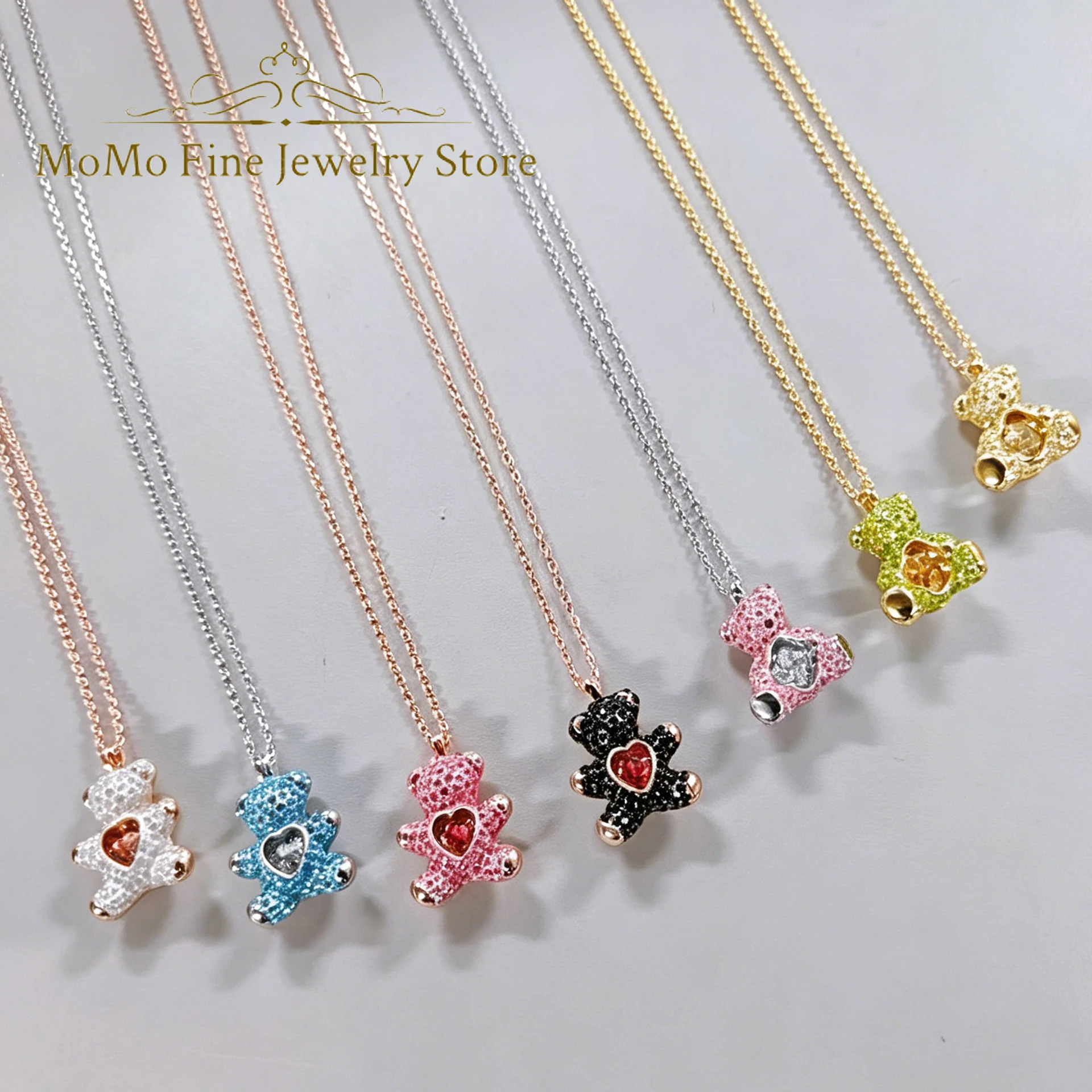 

Original 2026 New Trend Fine Party Jewelry Charming Blue Bear Jumping Crystal Luxury Necklaces Bracelets Romantic Gift for Women