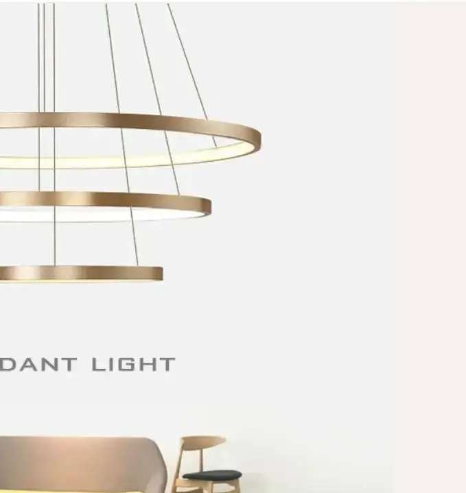 

Acrylic Aluminum Body LED Modern Pendant Lights For Living Room Dining Room 4/3/2/1 Circle Rings Ceiling Lamp Fixtures