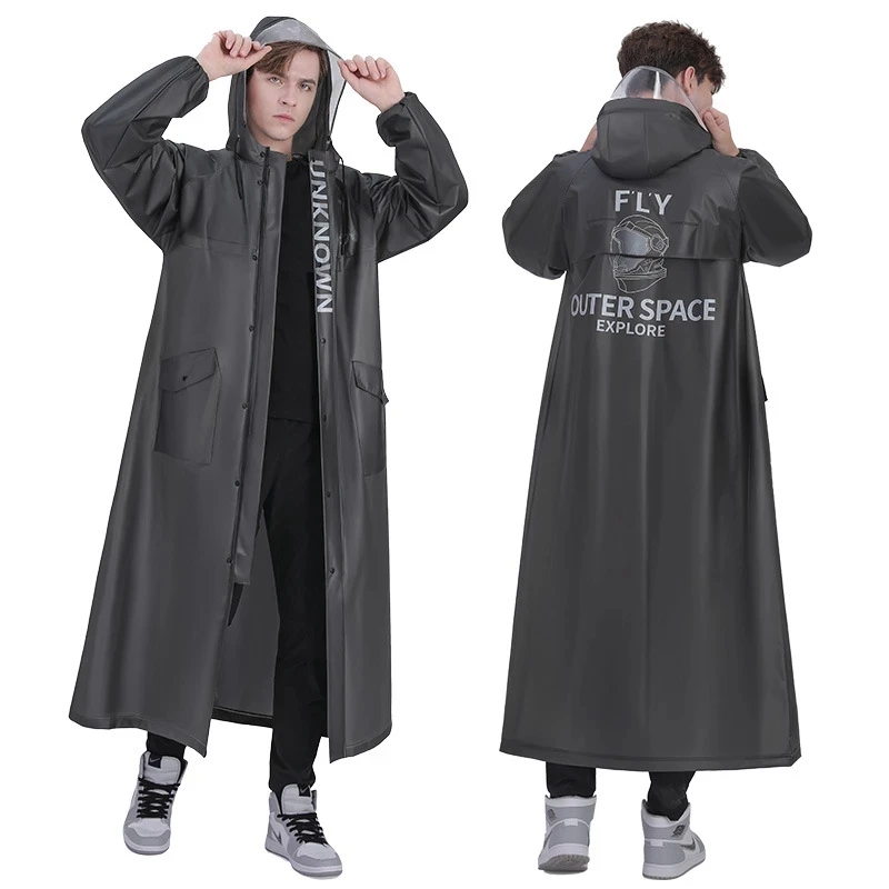 

Motorcycle Raincoat Fashion Fishing Men Rain Coat Long Full Body Rainproof Electric Bicycle Rain Poncho Single Ride EVA Rainwear