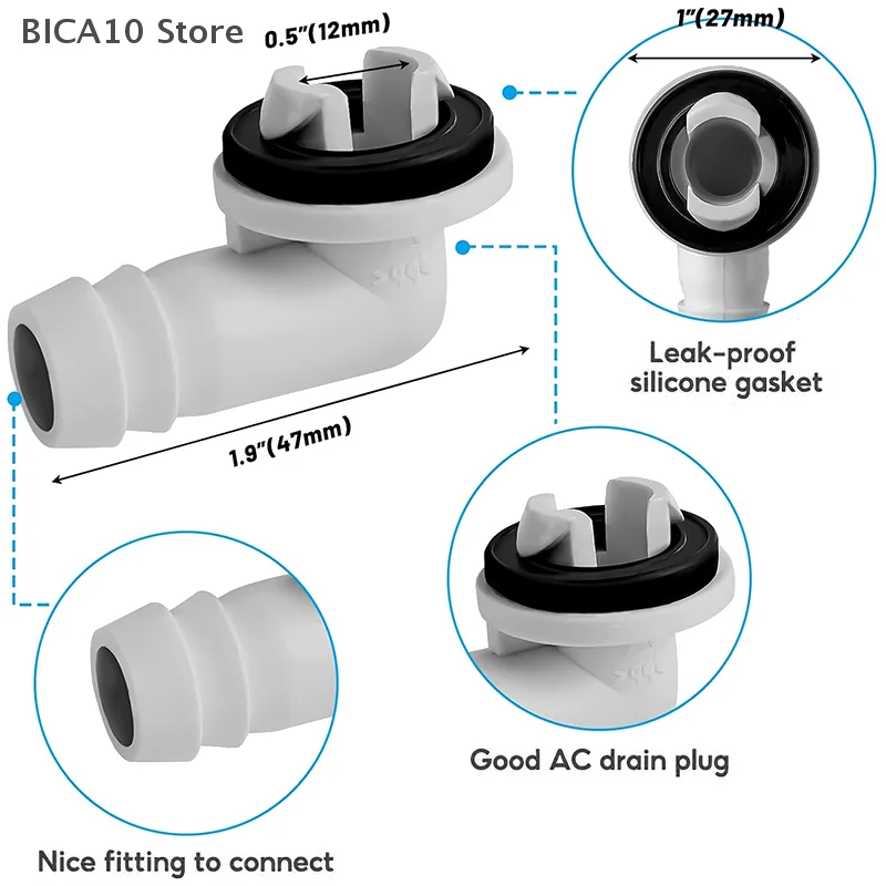 1Set Split Casement Air Conditioner Drain Hose Pipe Drain Kit Extension Hose Connector ABS Home Improvement