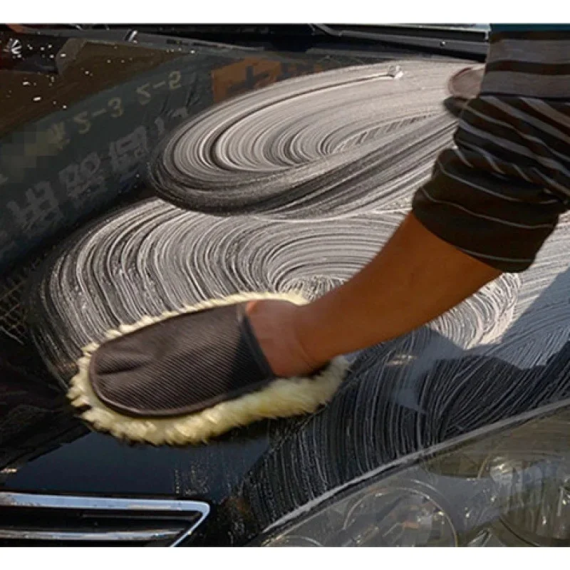 Microfiber Wool Soft Auto Car Washing Glove Cleaning Car Glove Motorcycle Washer Care Auto Polishing Paint Wash Care Tools