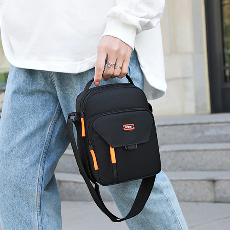 حقيبة كروس رجالية بدون نقش، حقيبة كتف واحدة مناسبة لرحلات العمل. نسيج جيد وجودة ممتازة #1