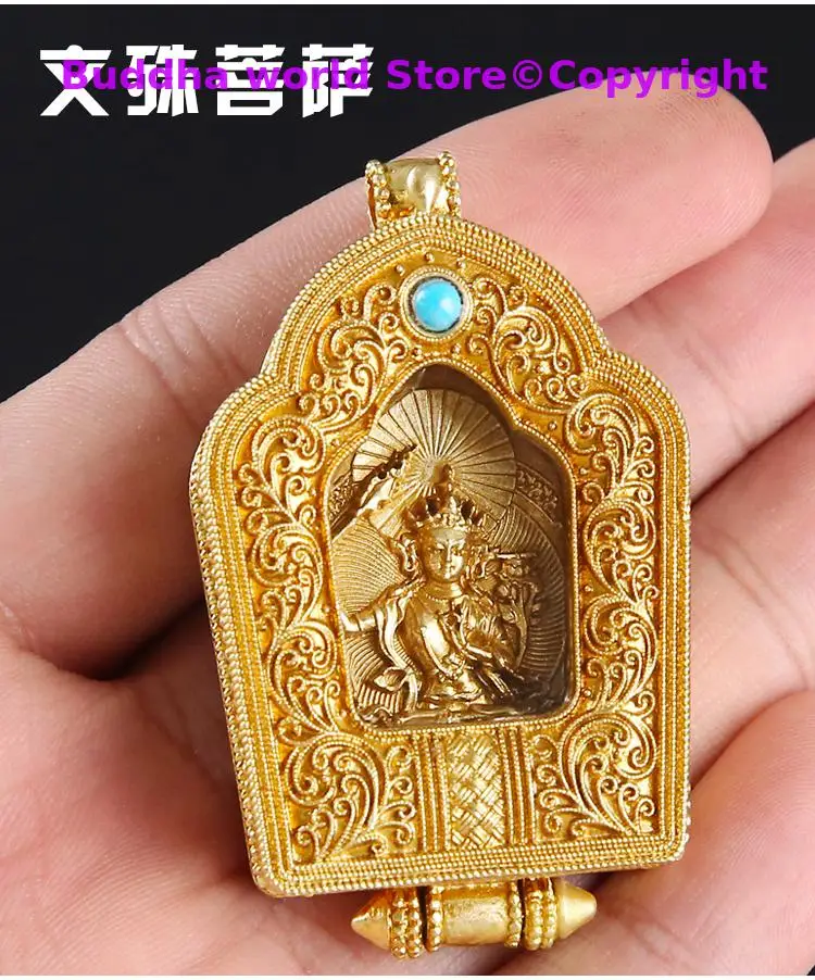 2025  Thailand Greco-Buddhist pocket travel efficacious Mascot safe good luck Manjusri Buddha Amulet Buddhist copper Pendant