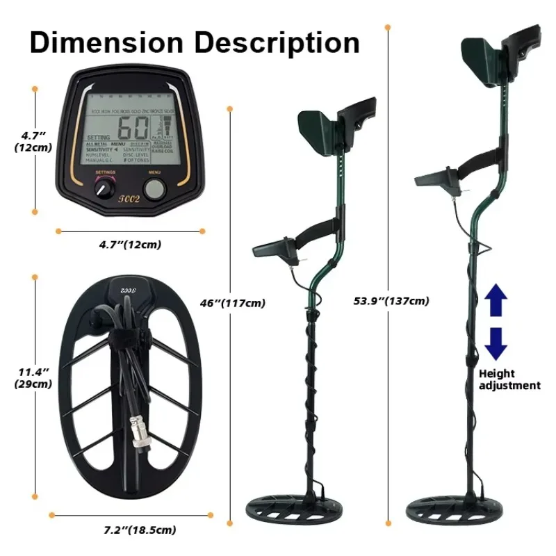 كاشف الماس الذهبي الاحترافي بعمق 5 أمتار، أفضل كاشف المعادن تحت الأرض مع ميزات الماس الذهبية للكشف عن المعادن الصناعية #5