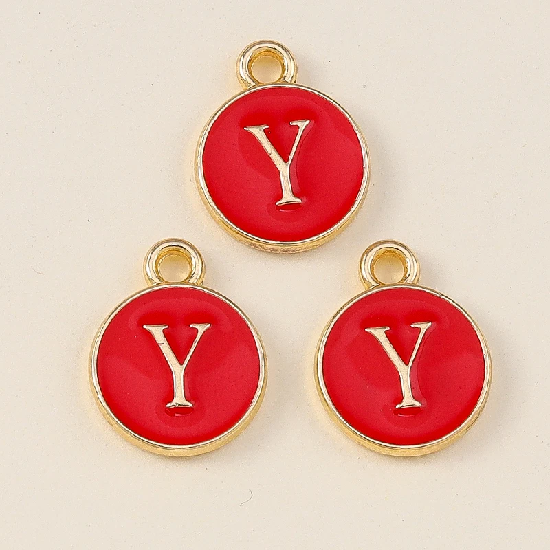 Leslie 20 Stück Niedliche Rote Doppelseitige Mini-Alphabet-Anhänger mit 26 Buchstaben für DIY-Namensschmuck, Halsketten, Armbänder und Ohrringe – Detail 16