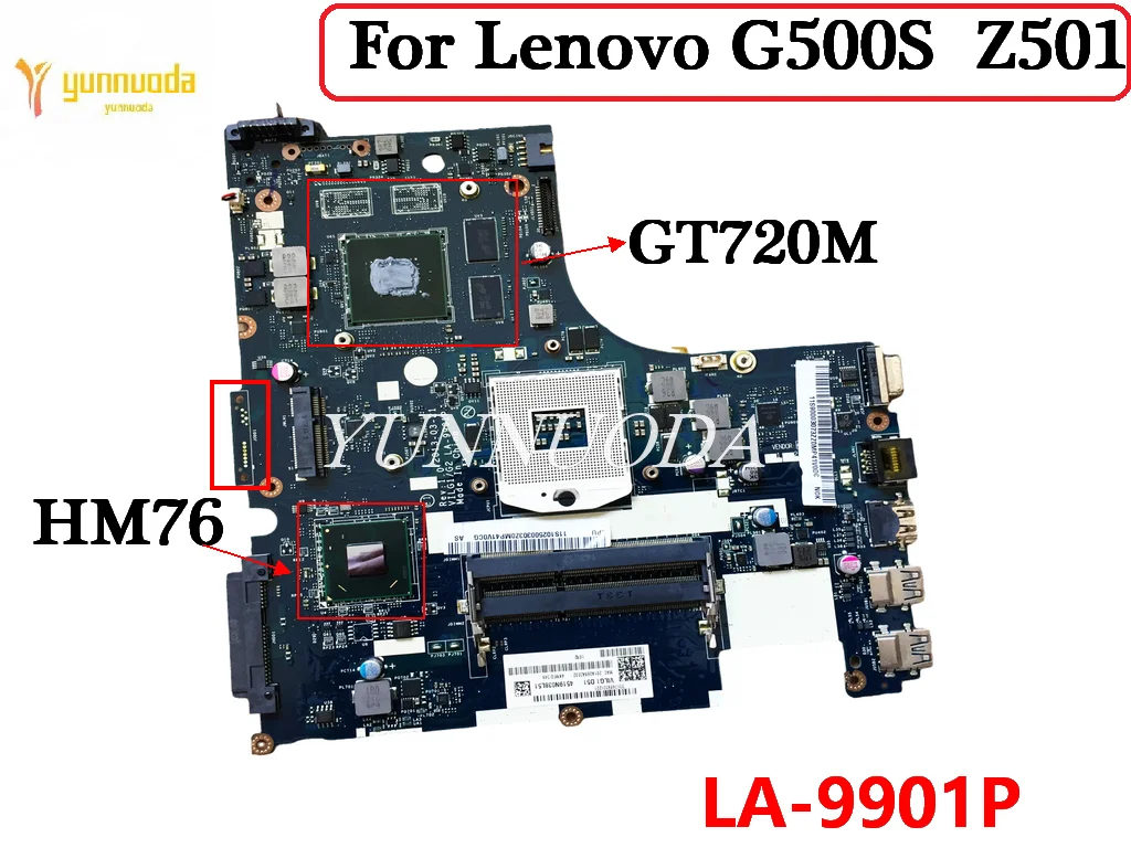 

LA-9901P For Lenovo G500S Z501 Laptop Motherboard HM76 SRJ8E GPU GT720M Tested 100% Working