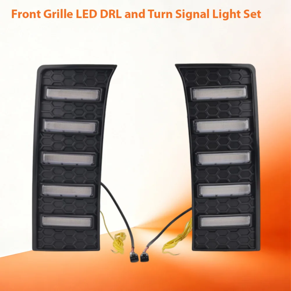 1 Set Front Grille LED DRL and Turn Signal Light Set For Toyota Tundra 2022 2023 2024 2025 2026 52821-0C010 52822-0C010