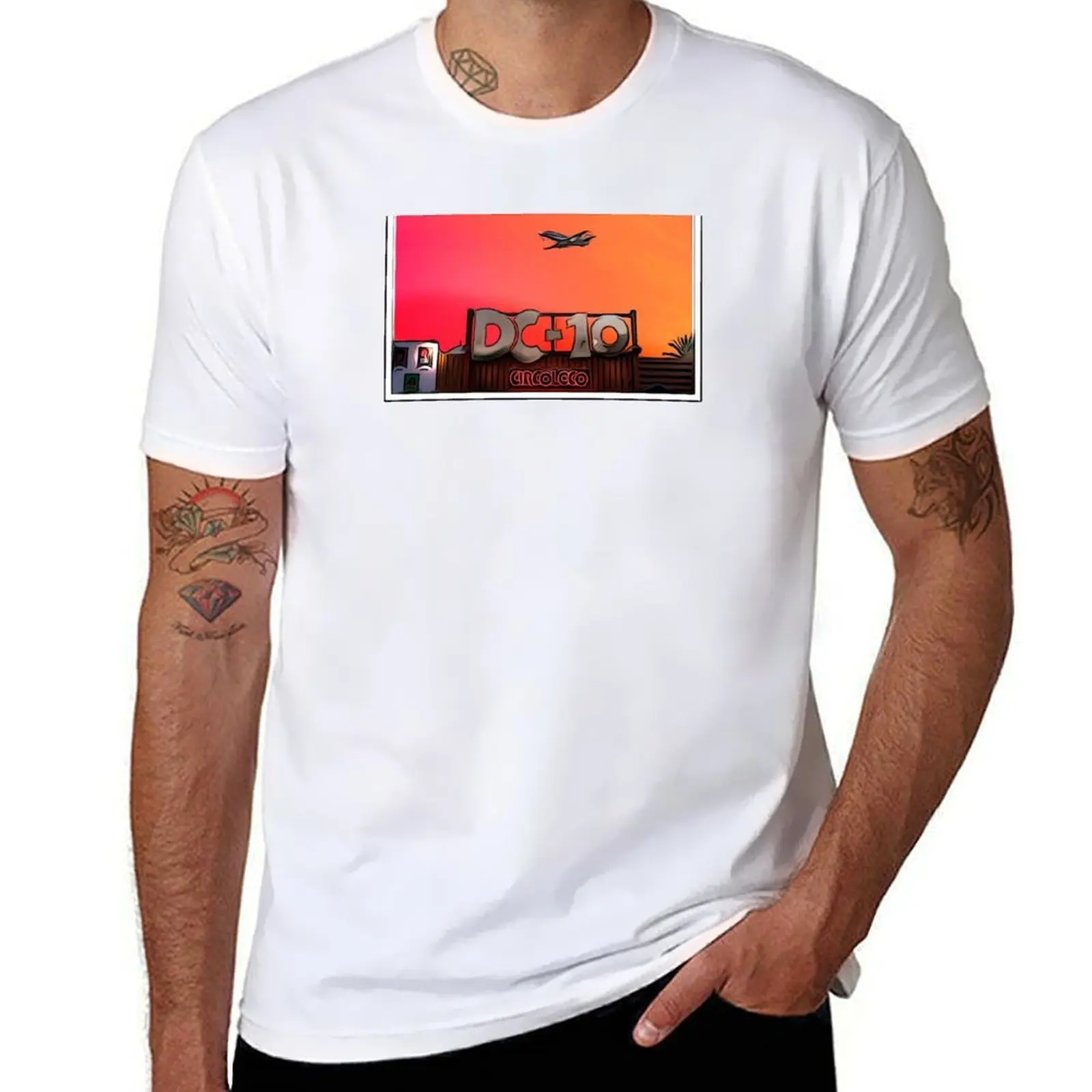 

DC-10 IBIZA PLANE SUNSET POSTER - 2022 EIVISSA T-Shirt t shirt personalised t shirt custom print T-Shirt