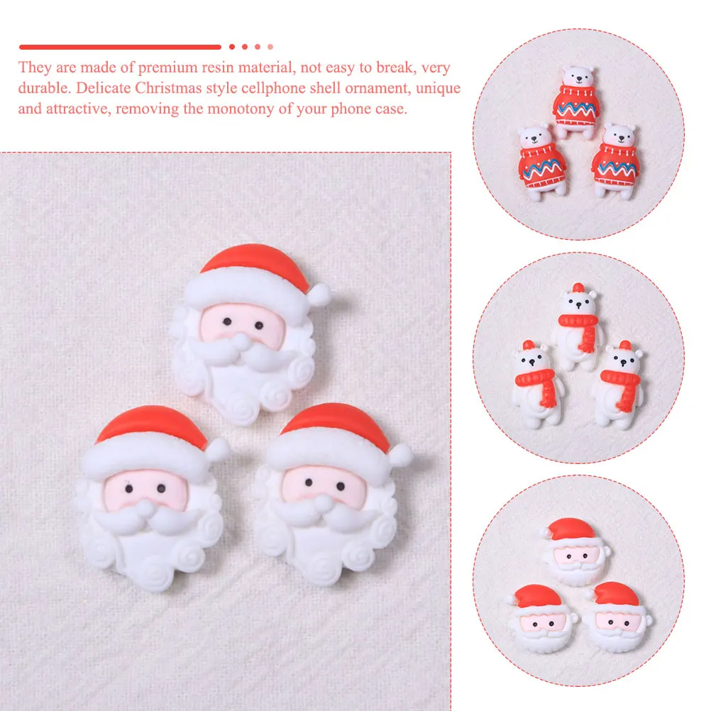 

24 шт., ювелирные аксессуары из смолы, рождественские подвески, чехол для телефона, декор, шпилька, миниатюрные поделки, подарок для друзей, семьи