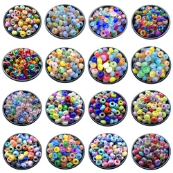 20pcs/lot 15x9mm Mixing Color Big Hole Acrylic Beads Loose Spacer Oblate Circle Bead Necklace Bracelet Pendant Jewelry Making