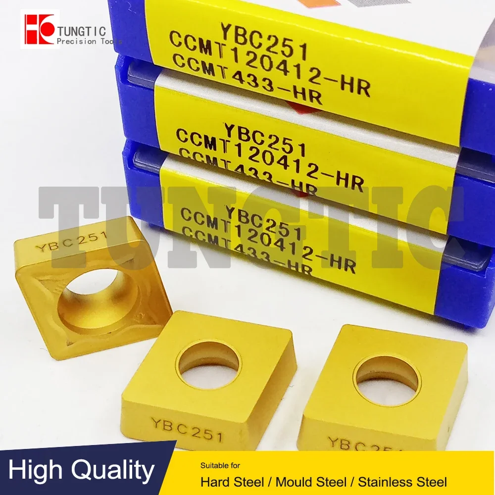 

CCMT120412-HR YBC251 YBC152 CCMT433-HR Carbide Cermet Turning Cutting Tools Machining Metal Lathe Positive-Roughing