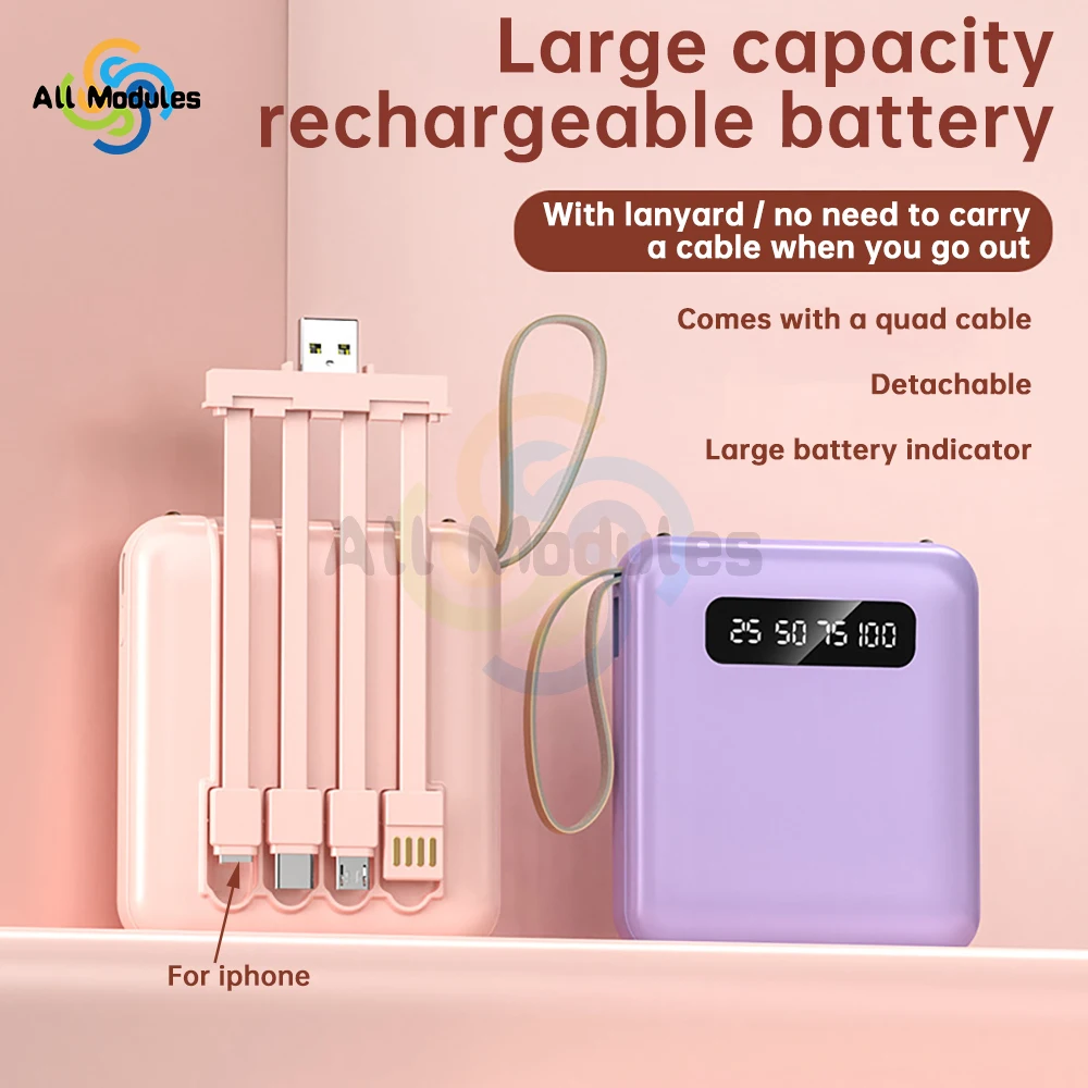Power Bank Case Kit Self-wired Detachable 4-wire 3*18650 Battery Mobile Power Kits DIY Charging Treasure Kit With LED Light