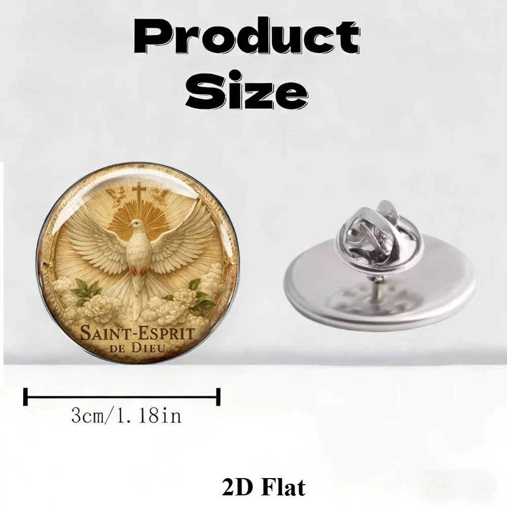 6/12/20 Pcs 2D Flat Holy Spirit Dove Cross Brooch,Stainless Steel Backpack Accessory,Catholic Faith Decor Pin,Pentecost Gift