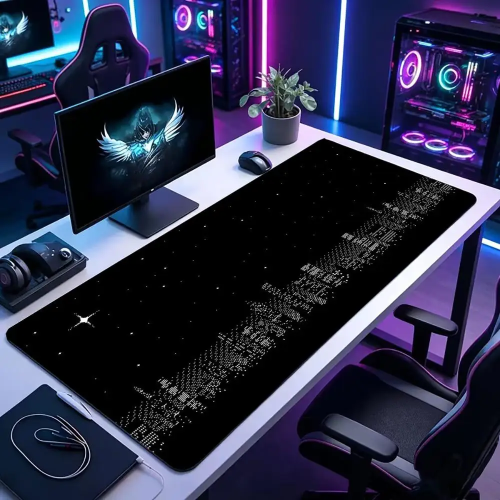 Large Gaming MousePad Desk Mat Keyboard Pad Minimal Dot Matrix Star Galaxy Dark Background NonSlip Rubber Extended Stitched Edge