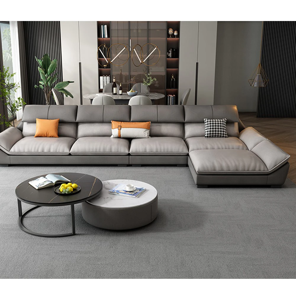 Modern Design Corner Modular L Shape Sofa Set Furniture Living Room Lounge Couch Home Luxury Microfiber Fabric Sectional Sofapro