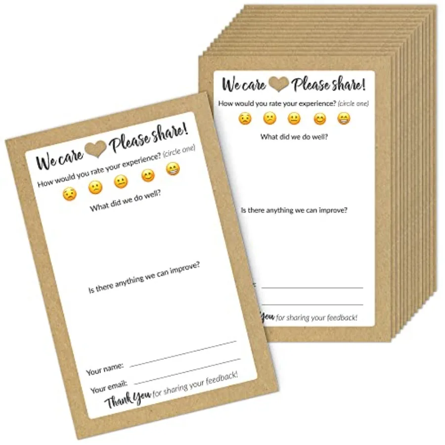 

100 Sestion Cards - 4x6" Comment Cards for Customers, Restaurants, Bed and Breakfast Decor and Bulk Hotel plies for Guests - Kr