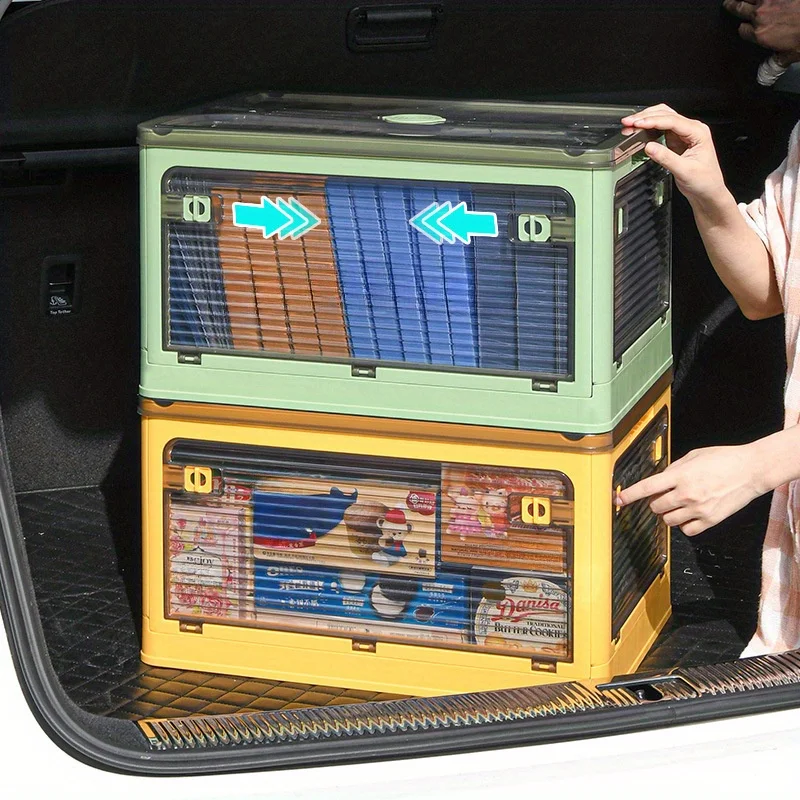 뚜껑이 달린 대용량 보관함, 장난감 책, 식품 잡화, 정리함 옷장, 의류 컨테이너, 야외 접이식 자동차 보관함