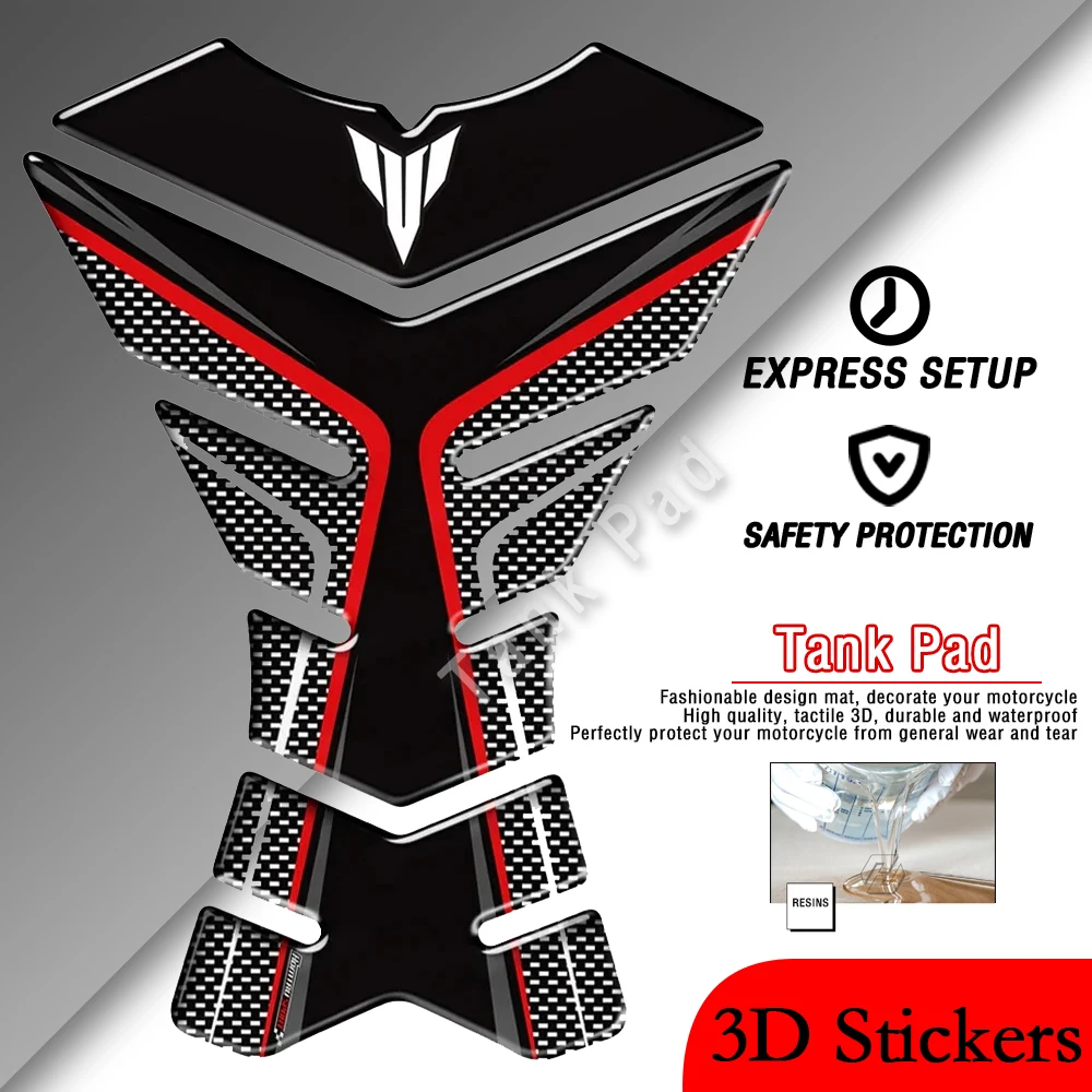 

Suitable for Yamaha MT01 MT03 MT07 MT09 MT10 MT25 MT15 3D motorcycle fuel tank pad carbon fiber appearance sticker