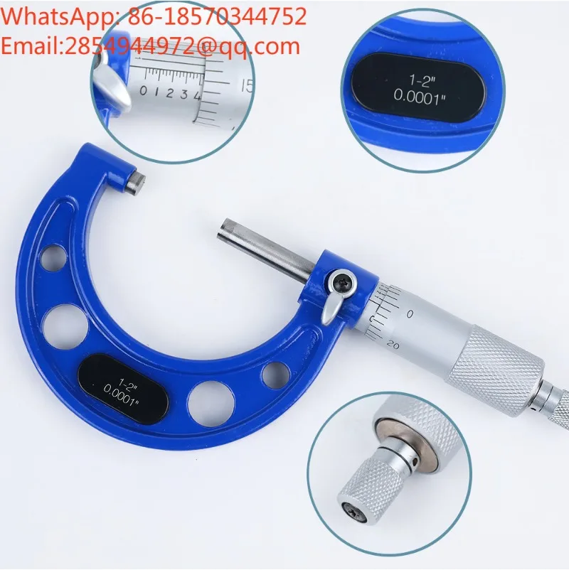 High-precision Grinding Process 0-4 Outer Diameter Micrometer Set Imperial Micrometer Four-piece Spiral Micrometer