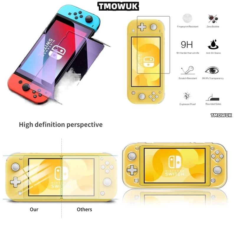 

For Nintendo Switch Lite 9H Tempered Glass Screen Protector, Anti-Scratch, Ultra Clear
