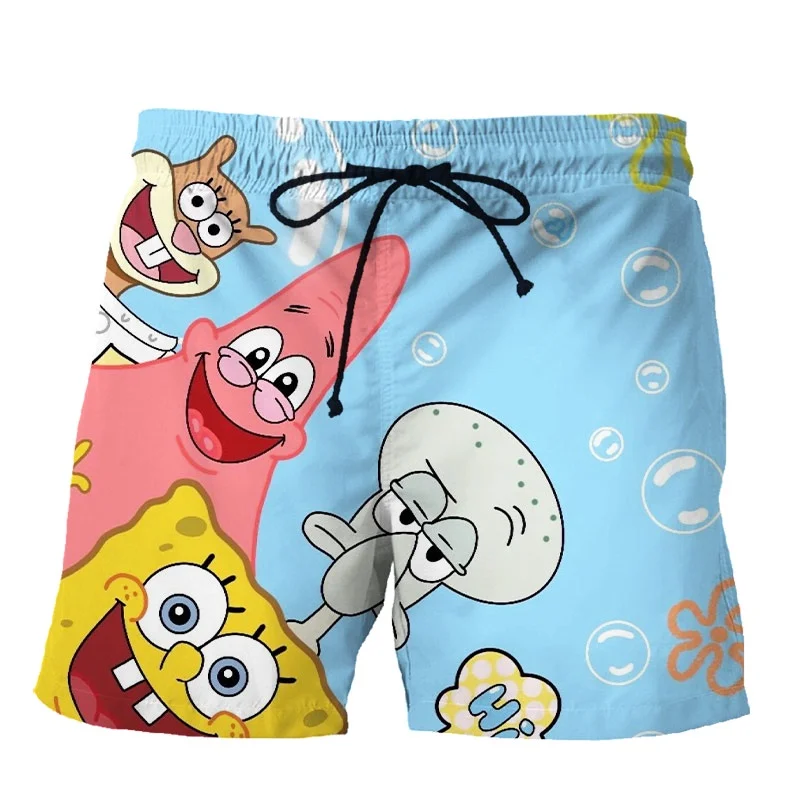 Summer New Spongebobs Casual Harajuku Style 3d Printing Boy\'s Fashion Shorts Wild Beach Shorts