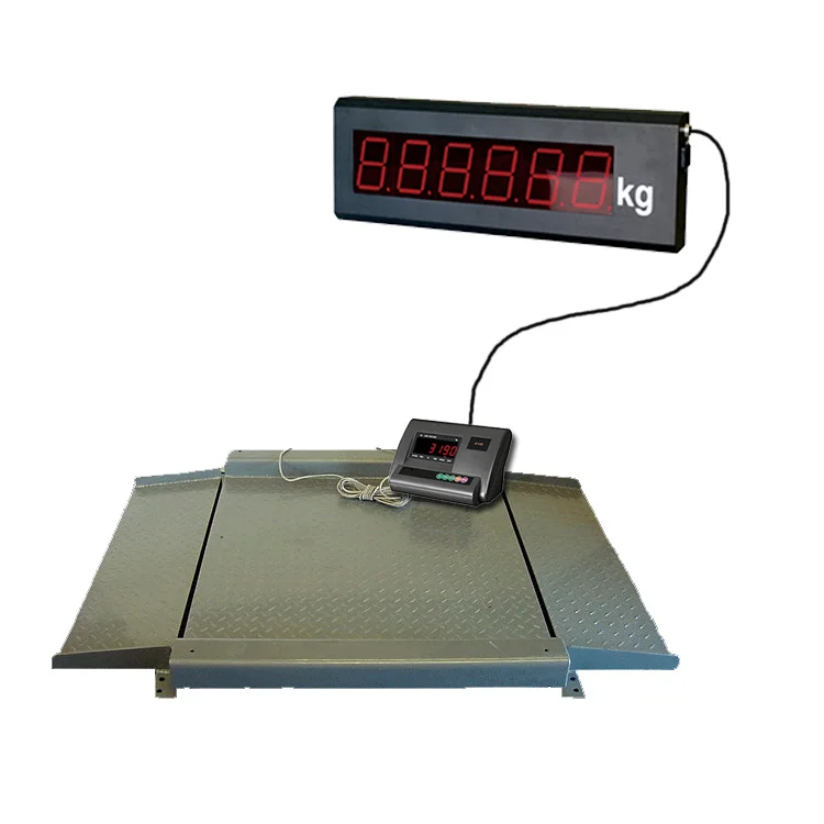 

1x1m Digital Electronic Floor Scales with Printer 2t Heavy Duty Mild Steel Balance Platform Scale Force Sensors & Load Cells