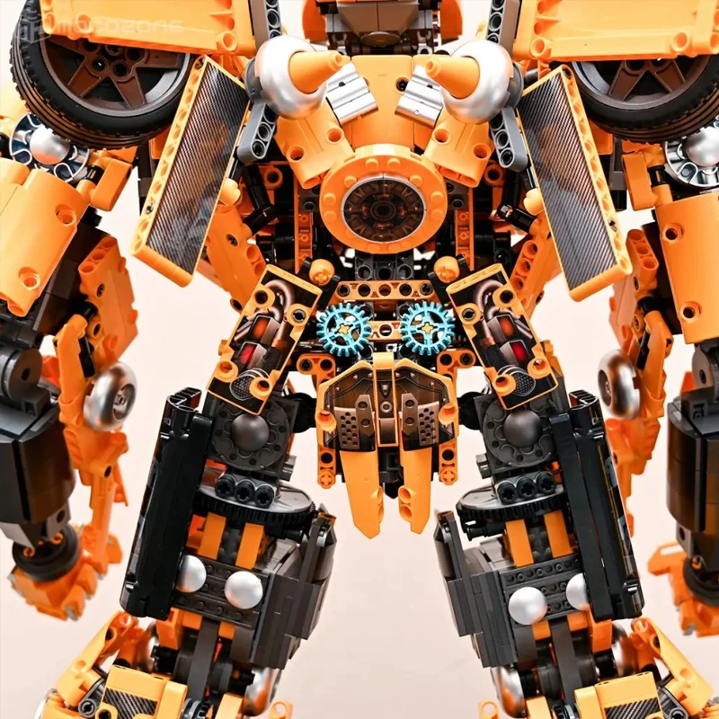 En STOCK, nuevo, 5692 Uds., Robot de bloques de construcción amarillo creativo MOC, modelo MOC, bloques técnicos Mecha, juguetes para niños, juego de regalo para adultos
