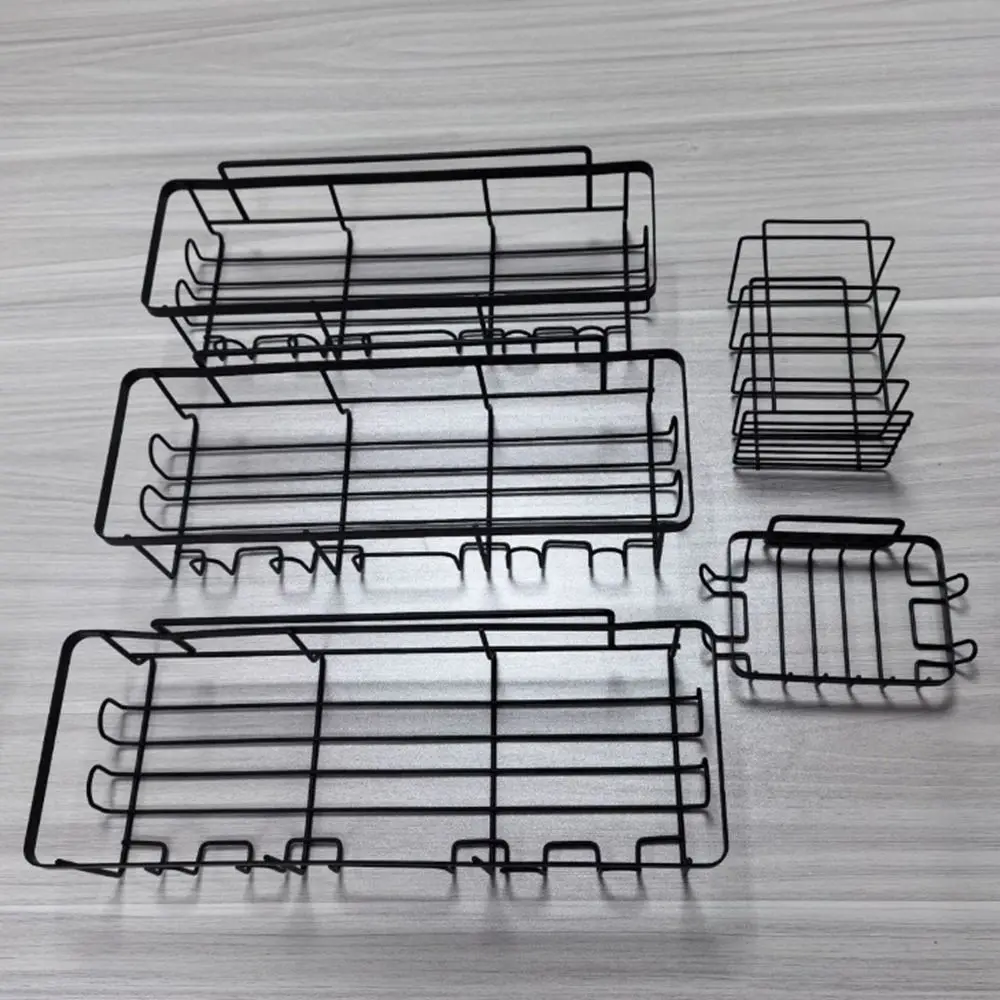 Metal Bathroom Shelf Adhesive Drain Shower Storage Rack Removable Space Saving Cosmetic Organizer Holder Kitchen Laundry Room
