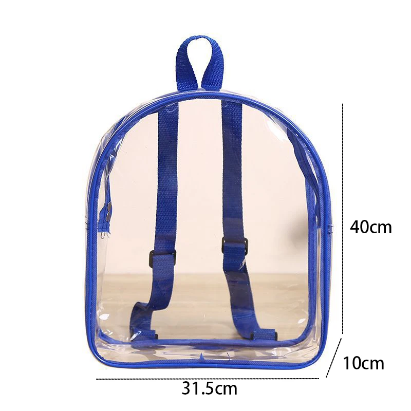 Lightweight Transparent Backpack Cute Zipper Double Shoulder Jelly Book Bag