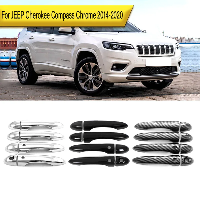

For JEEP Cherokee Compass Chrome 2014-2020 4-Door Handle Cover Decorative Trim Pieces ABS Decorative Stickers