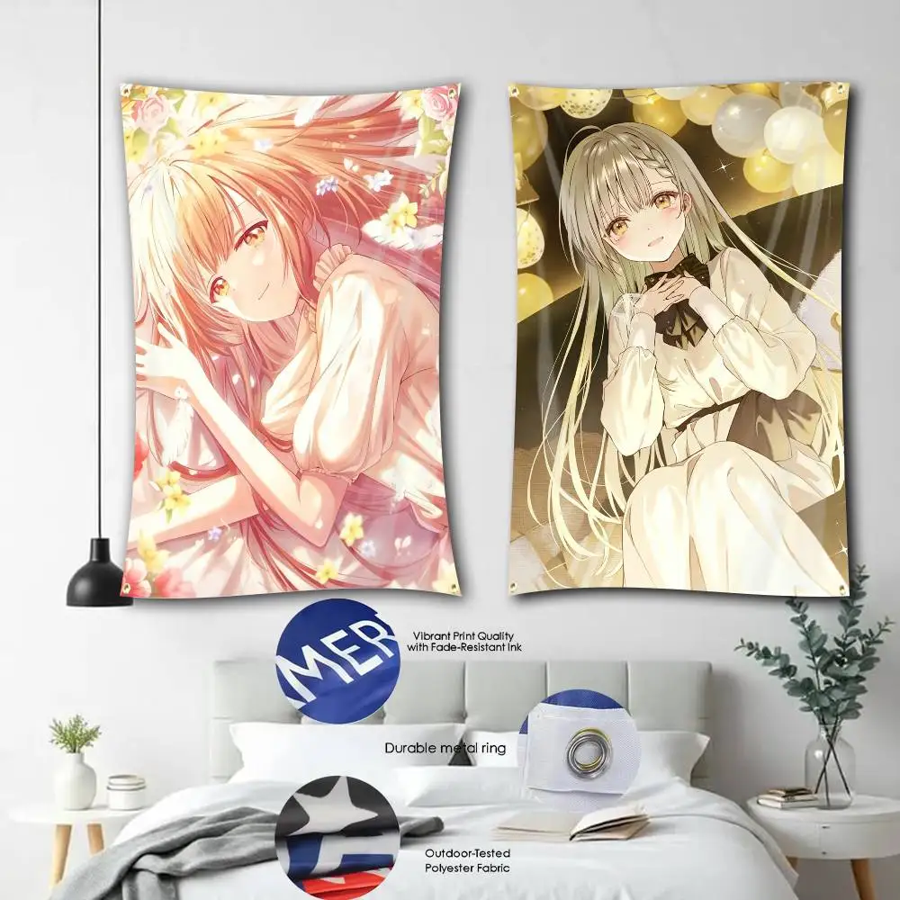 Manga The Angel Spoils Me Rotten Flag Tapestry Banner for Bedroom Living Room Outdoor Camping Custom Supported